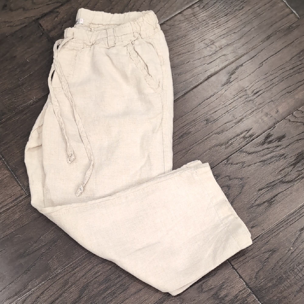 Allen Allen Tan Chinos with Relaxed Fit and Elastic Waistband